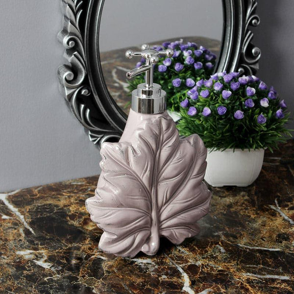 Buy Maple Leaf Basin Soap Dispenser - Pink Soap Dispenser from Vaaree