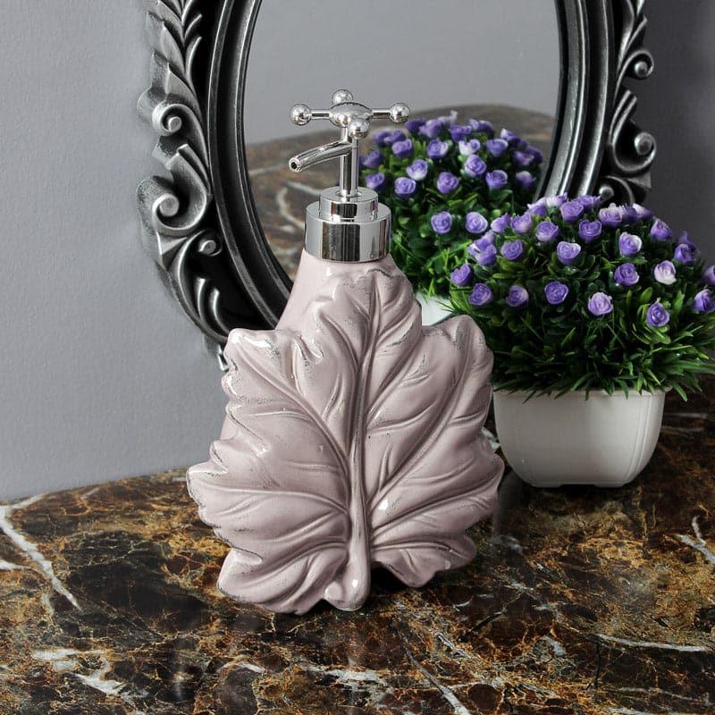 Buy Maple Leaf Basin Soap Dispenser - Pink Soap Dispenser from Vaaree