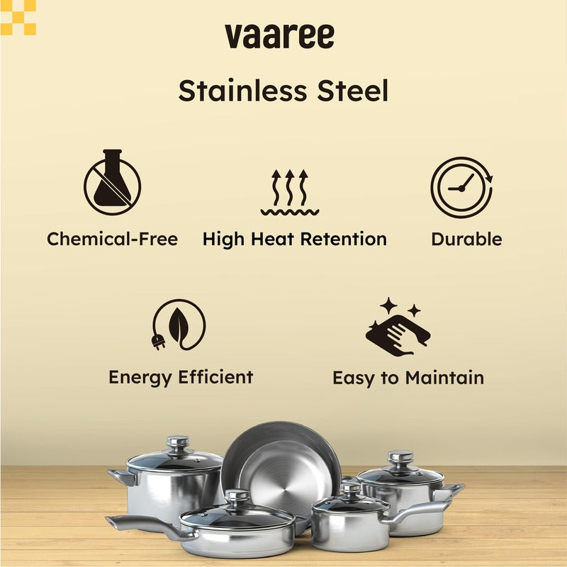 Buy Elara Induction Safe Kadhai With Lid - 2500 ML / 9 Inches Kadhai from Vaaree