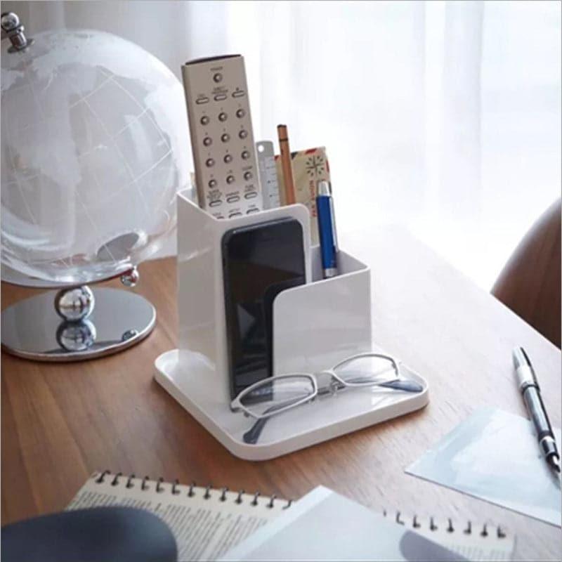 Stationery Holder - Clutter Clear Desk Organizer - White