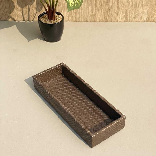 Stationery Holder - Haara Faux Leather Organizer - Brown
