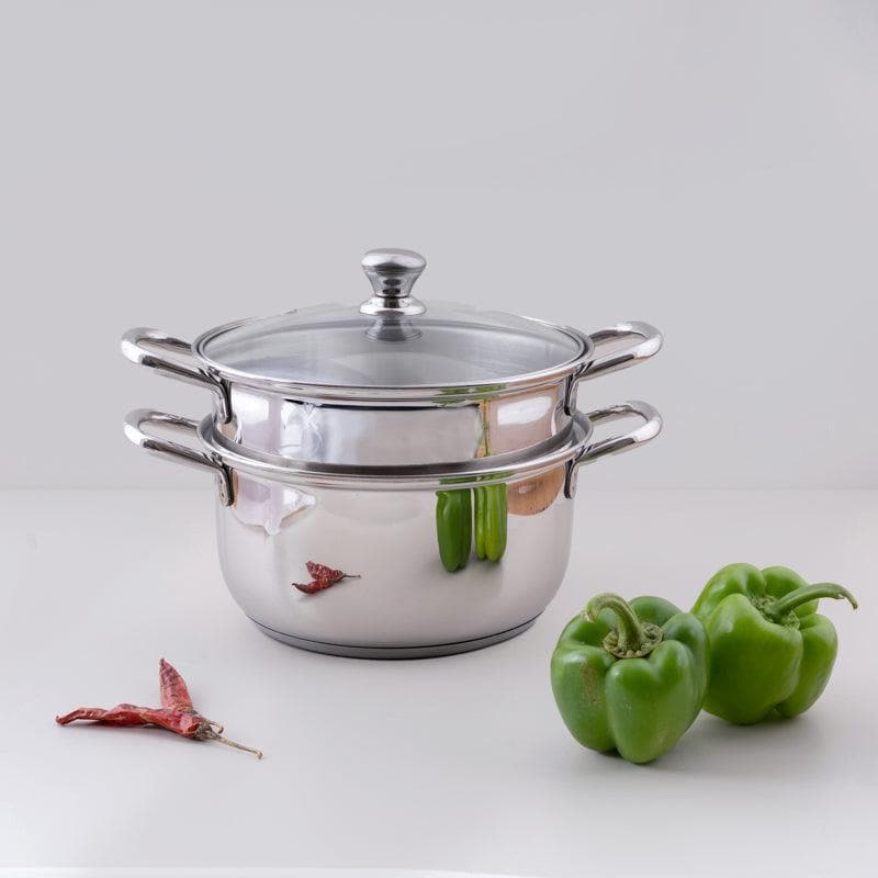 Buy Edamame 2 Tier Induction Safe Steamer - 2700 ML / 8 Inches Steamer from Vaaree