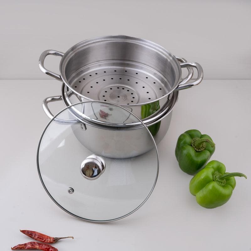 Buy Edamame 2 Tier Induction Safe Steamer - 2700 ML / 8 Inches Steamer from Vaaree