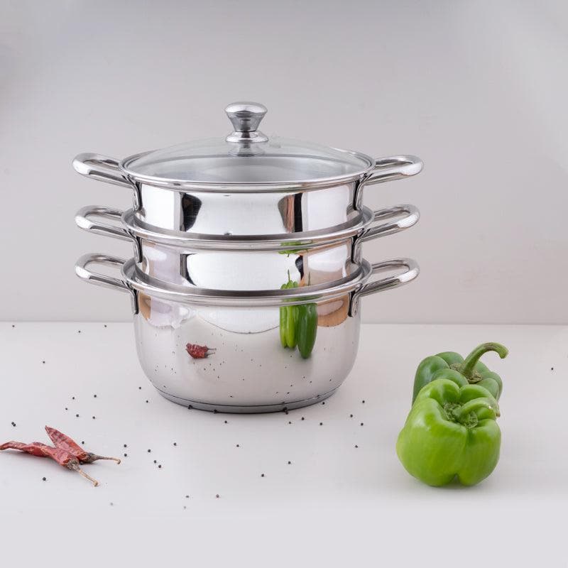 Buy Edamame 3 Tier Induction Safe Steamer - 2700 ML / 8 Inches Steamer from Vaaree