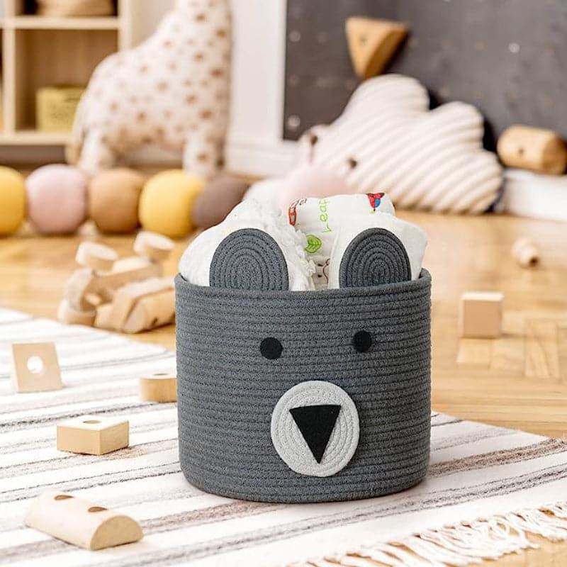 Buy Bruno Bear Storage Basket - Grey Storage Basket from Vaaree