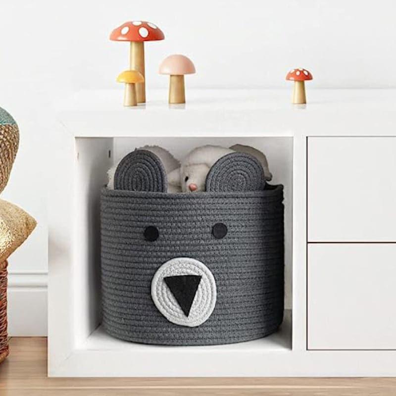 Buy Bruno Bear Storage Basket - Grey Storage Basket from Vaaree