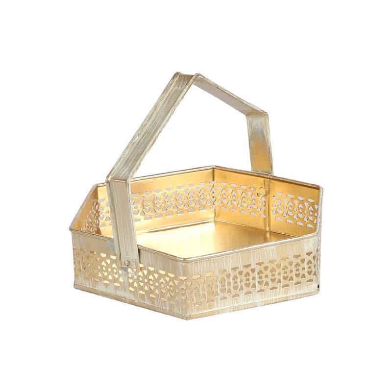 Buy Hexa Tone Metal Organizer Storage Basket from Vaaree