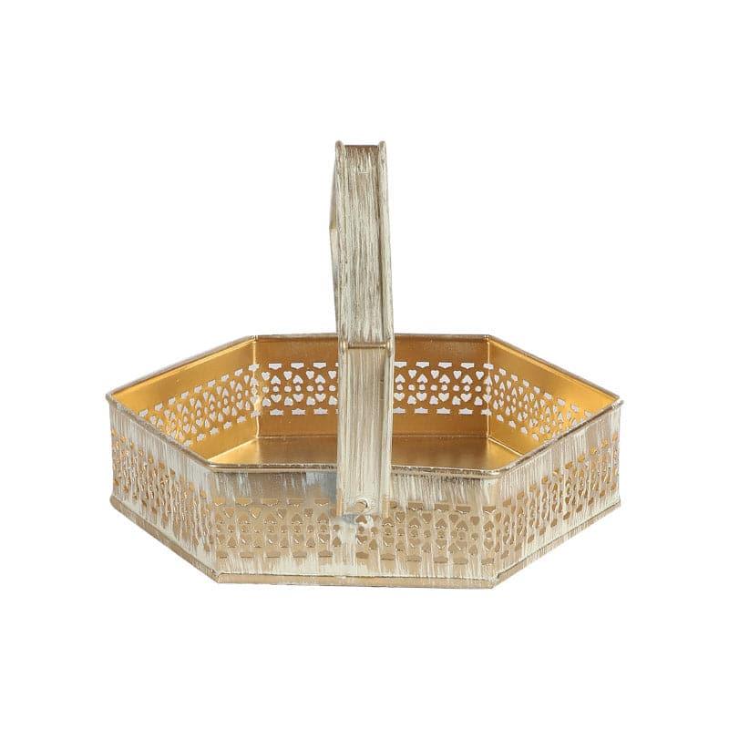 Buy Hexa Tone Metal Organizer Storage Basket from Vaaree