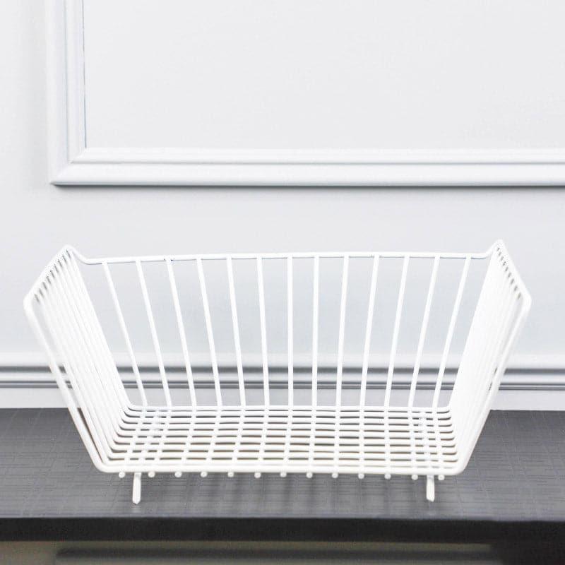 Storage Basket - Metal Organiser Basket - White