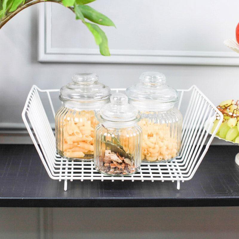 Storage Basket - Metal Organiser Basket - White