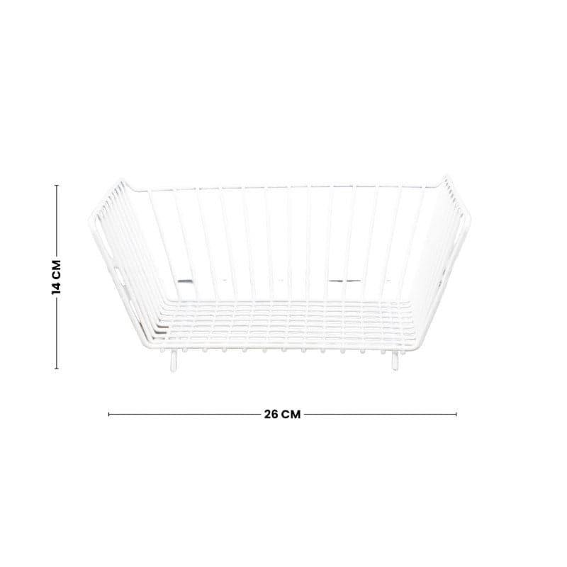 Storage Basket - Metal Organiser Basket - White