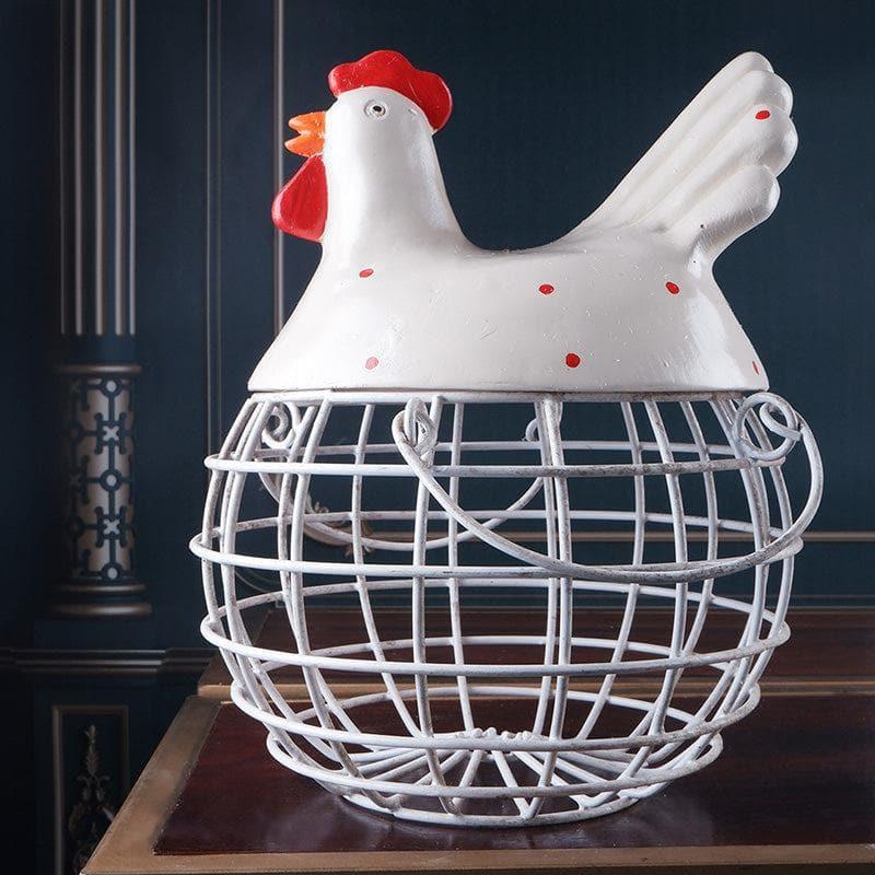 Storage Basket - Mother Hen Egg Basket - White