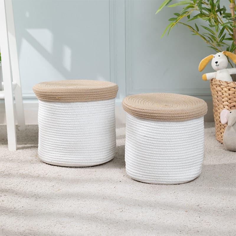 Buy Percy Cotton Basket - Set Of Two Storage Basket from Vaaree