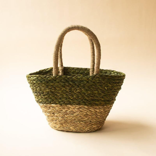 Storage Basket - Welo Natural Fiber Basket - Green