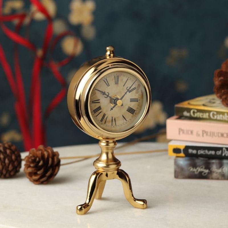 Buy Bastien Table Clock - Gold Table Clock from Vaaree