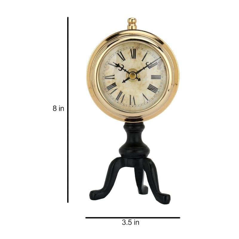 Buy Bastien Table Clock - Gold & Black Table Clock from Vaaree