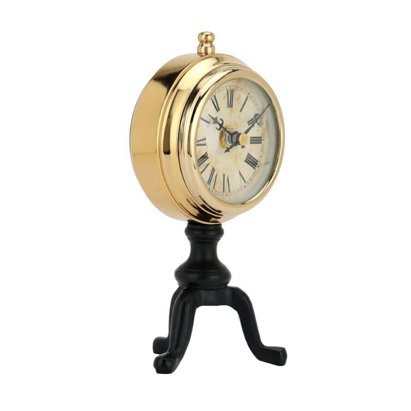 Buy Bastien Table Clock - Gold & Black Table Clock from Vaaree