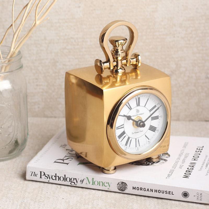 Buy Callo Cube Table Clock - Gold Table Clock from Vaaree