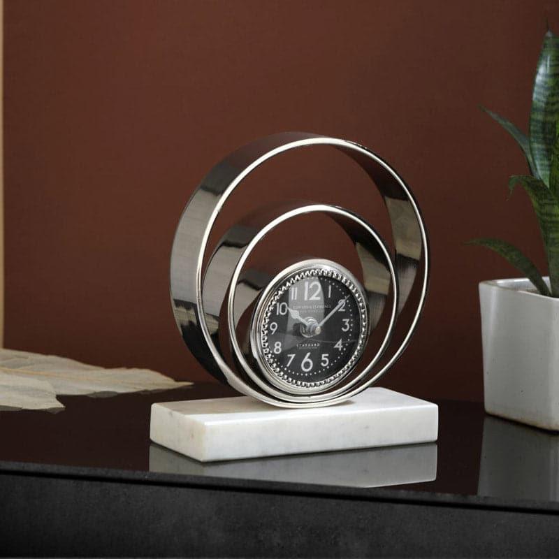 Buy Cirlecentric Table Clock - Silver Table Clock from Vaaree