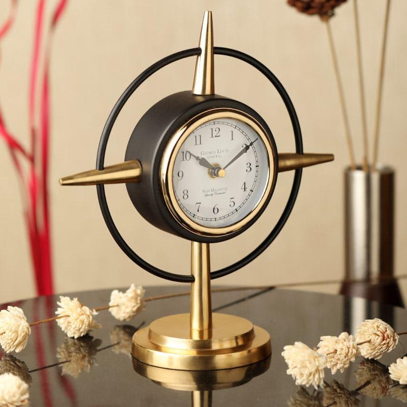 Buy Compass Clue Table Clock - Gold Table Clock from Vaaree