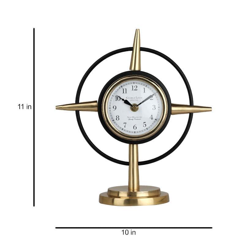 Buy Compass Clue Table Clock - Gold Table Clock from Vaaree