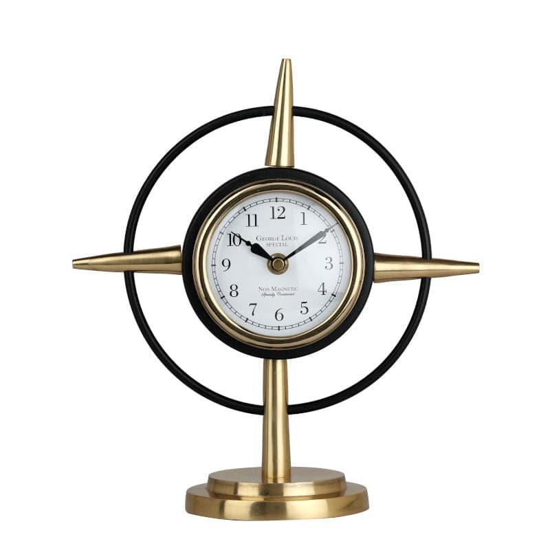 Buy Compass Clue Table Clock - Gold Table Clock from Vaaree