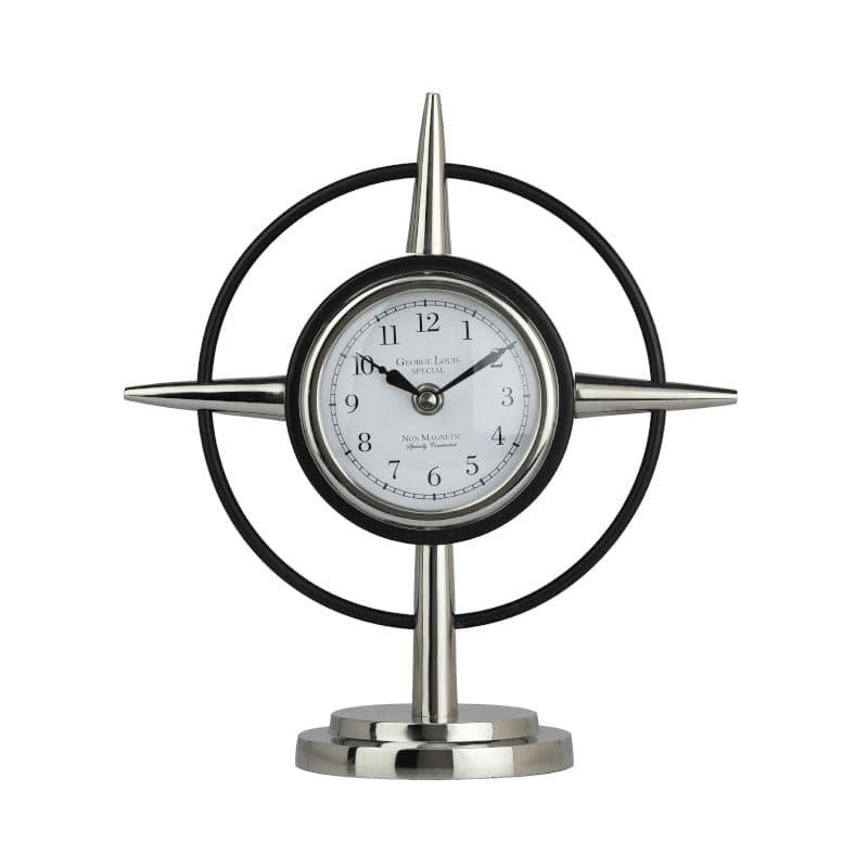 Buy Compass Clue Table Clock - Silver Table Clock from Vaaree