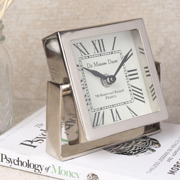 Table Clock - Curae Table Clock - Silver