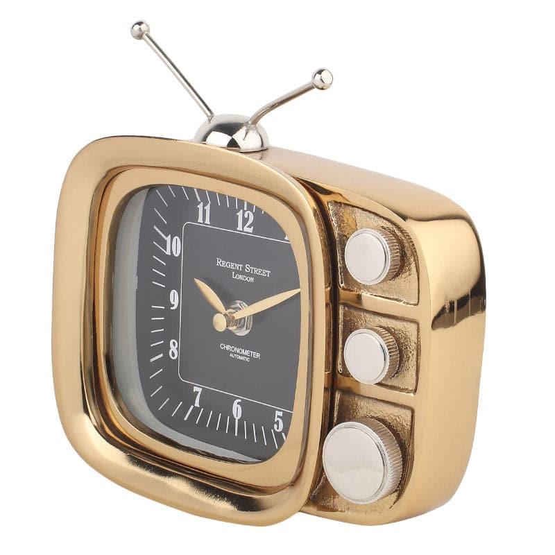 Table Clock - Dura Vintage TV Table Clock - Gold