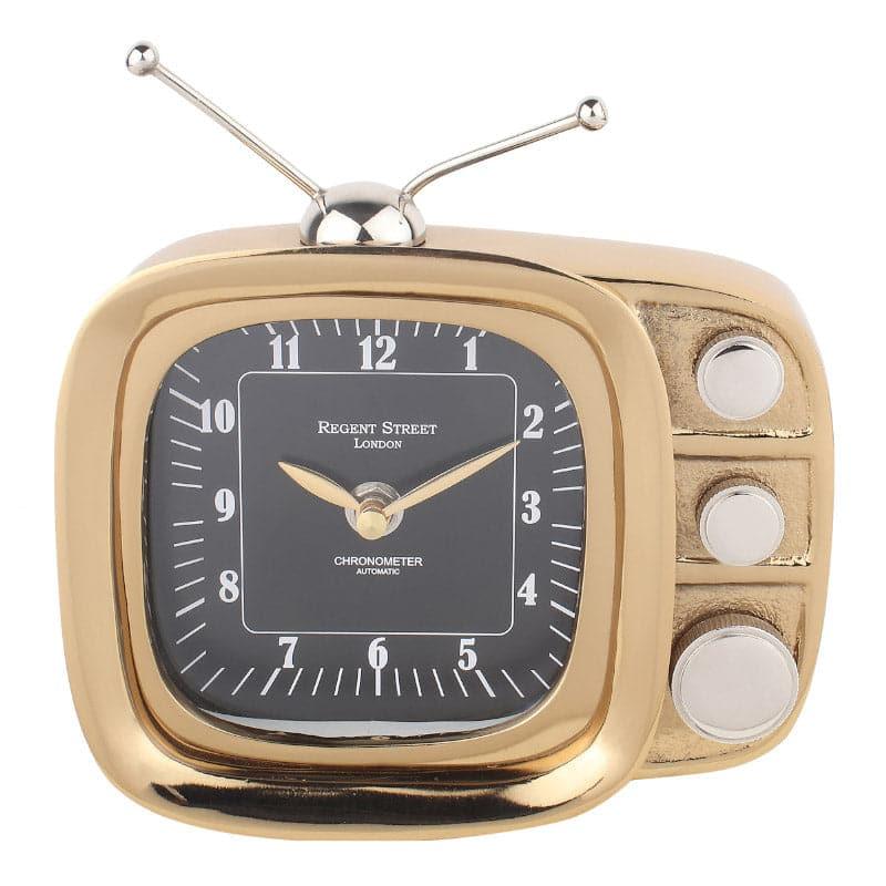 Table Clock - Dura Vintage TV Table Clock - Gold