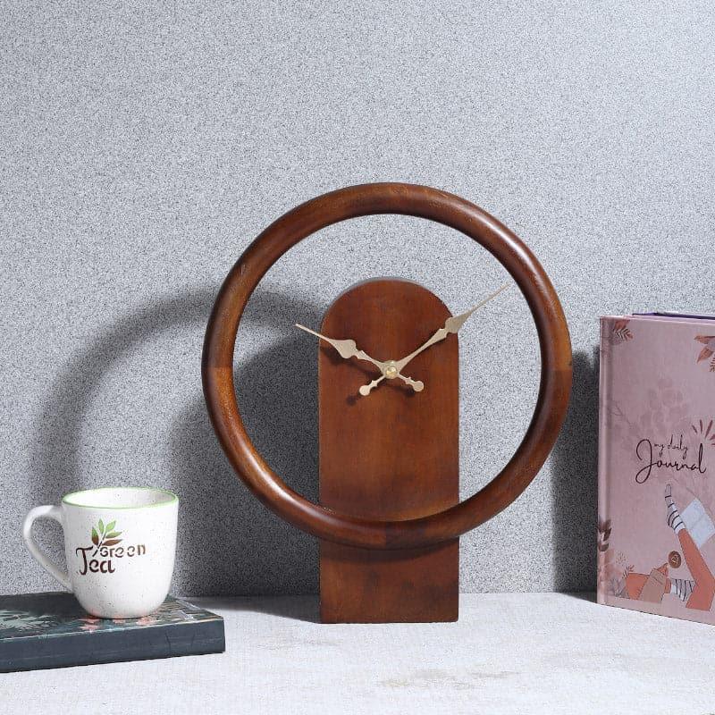 Buy Table Clock - Hover Wall Clock - Brown at Vaaree online