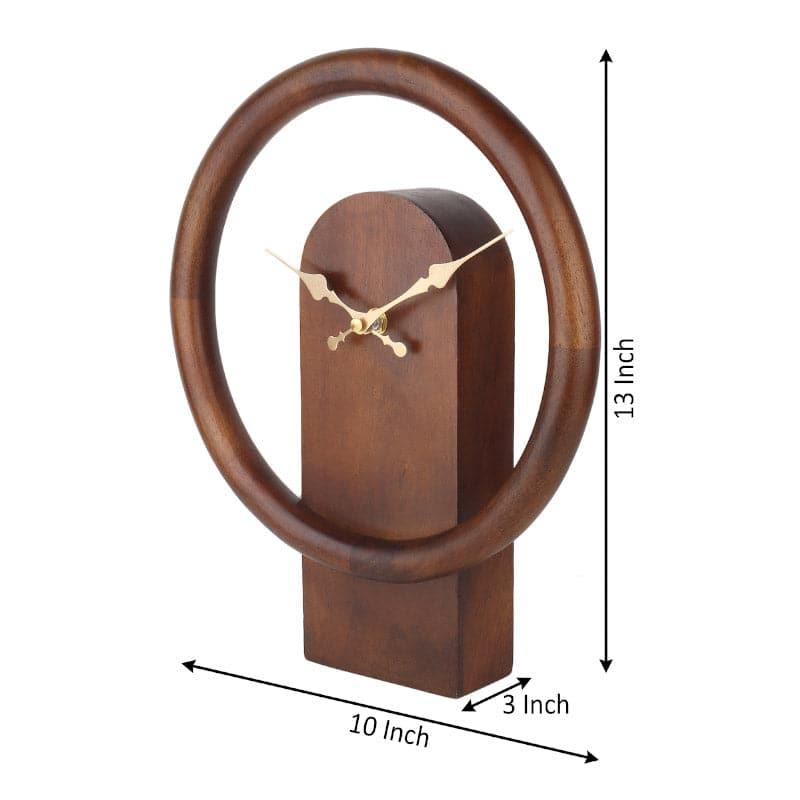 Buy Table Clock - Hover Wall Clock - Brown at Vaaree online