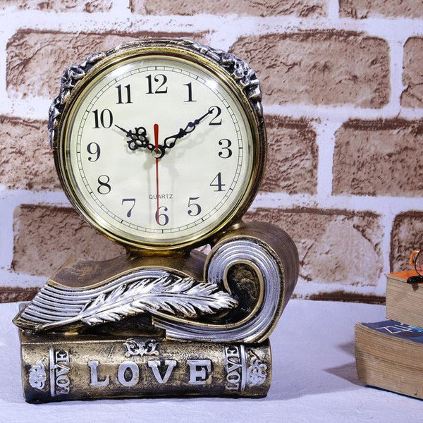 Buy Love Script Clock - Gold Table Clock from Vaaree