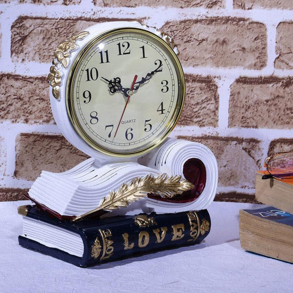 Buy Love Script Clock - White Table Clock from Vaaree