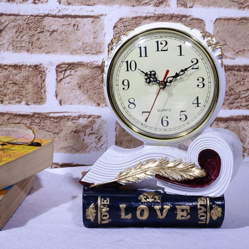 Buy Love Script Clock - White Table Clock from Vaaree