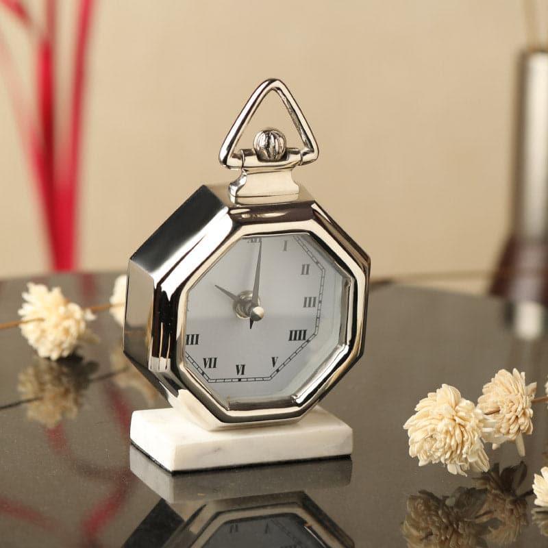 Buy Octagon Mano Table Clock - Silver Table Clock from Vaaree