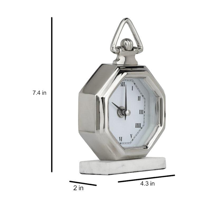 Buy Octagon Mano Table Clock - Silver Table Clock from Vaaree