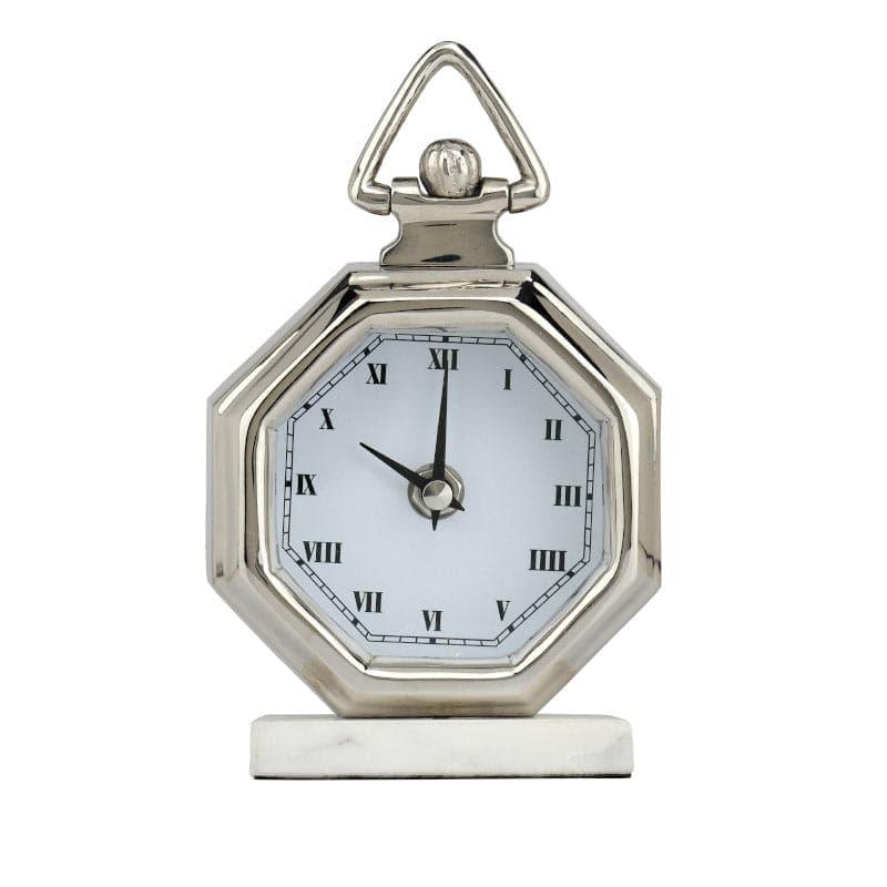 Buy Octagon Mano Table Clock - Silver Table Clock from Vaaree