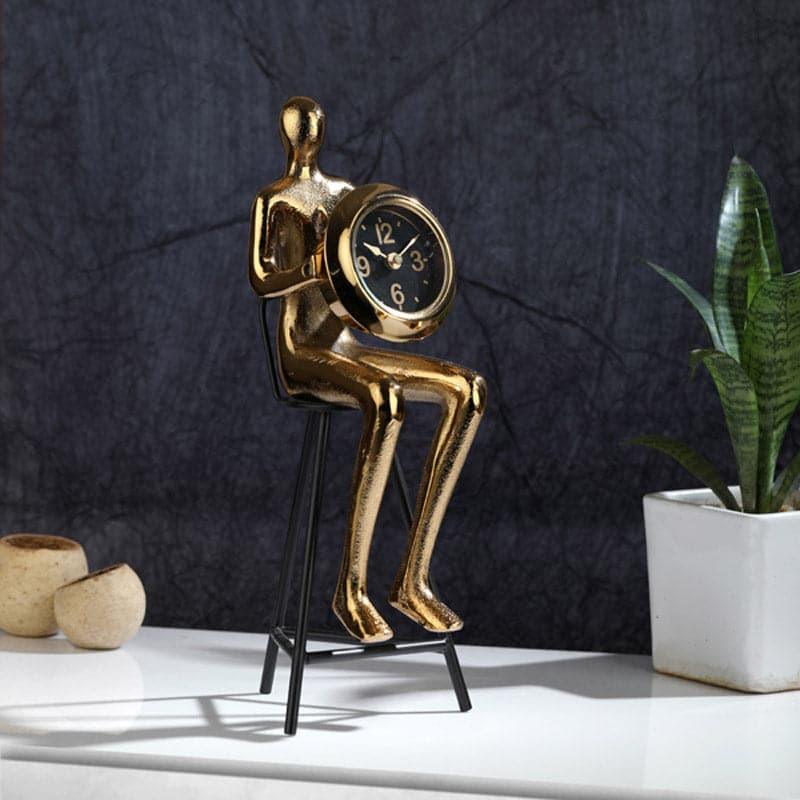 Buy Persona Table Clock - Gold Table Clock from Vaaree