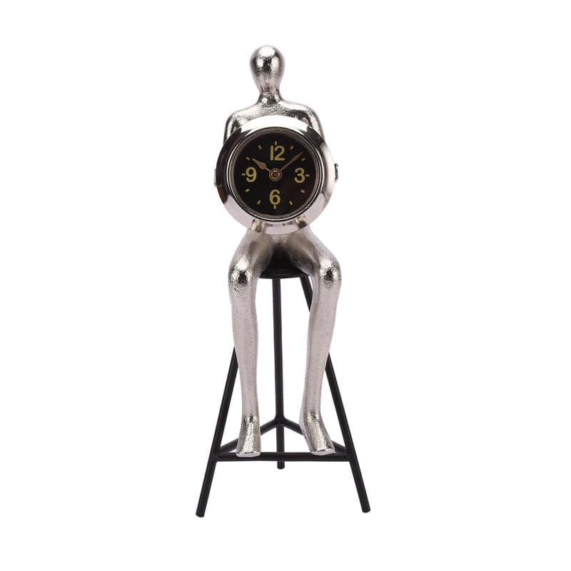 Buy Persona Table Clock - Silver Table Clock from Vaaree