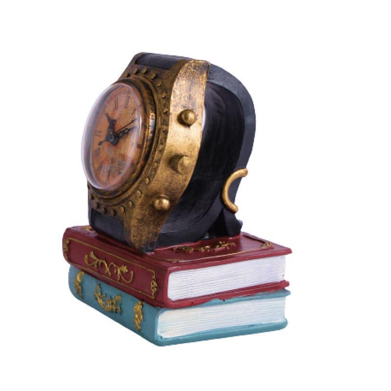 Buy Retro Bookstack Clock - Gold Table Clock from Vaaree