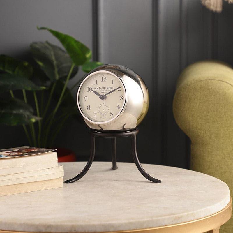 Buy Roxy Table Clock - Silver Table Clock from Vaaree