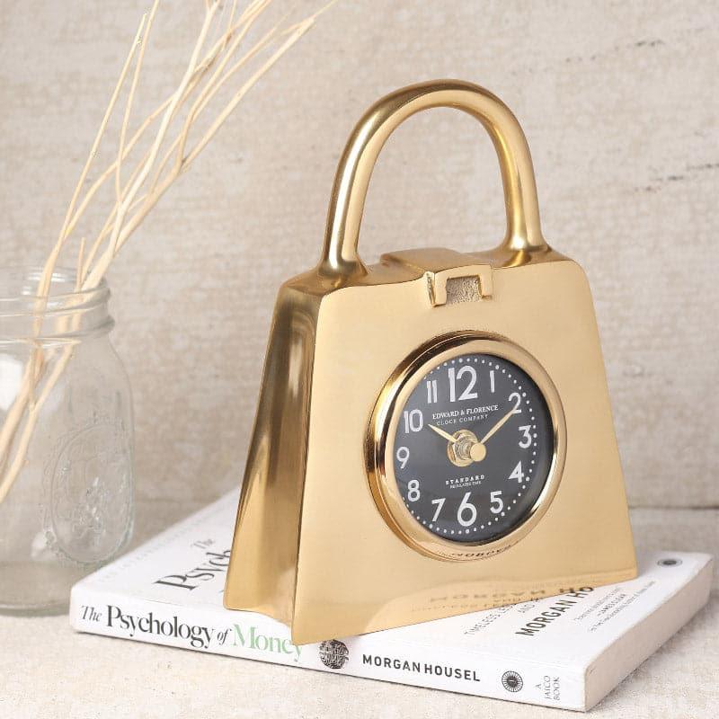 Buy Shopping Show Table Clock - Gold Table Clock from Vaaree