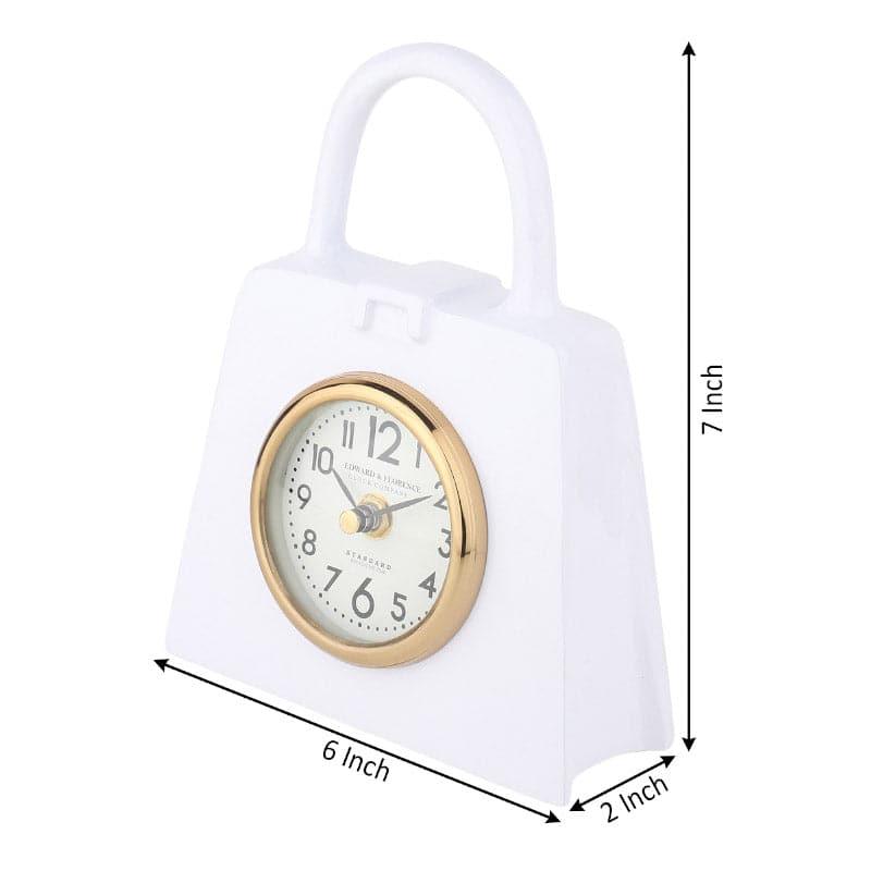 Buy Shopping Show Table Clock - White Table Clock from Vaaree