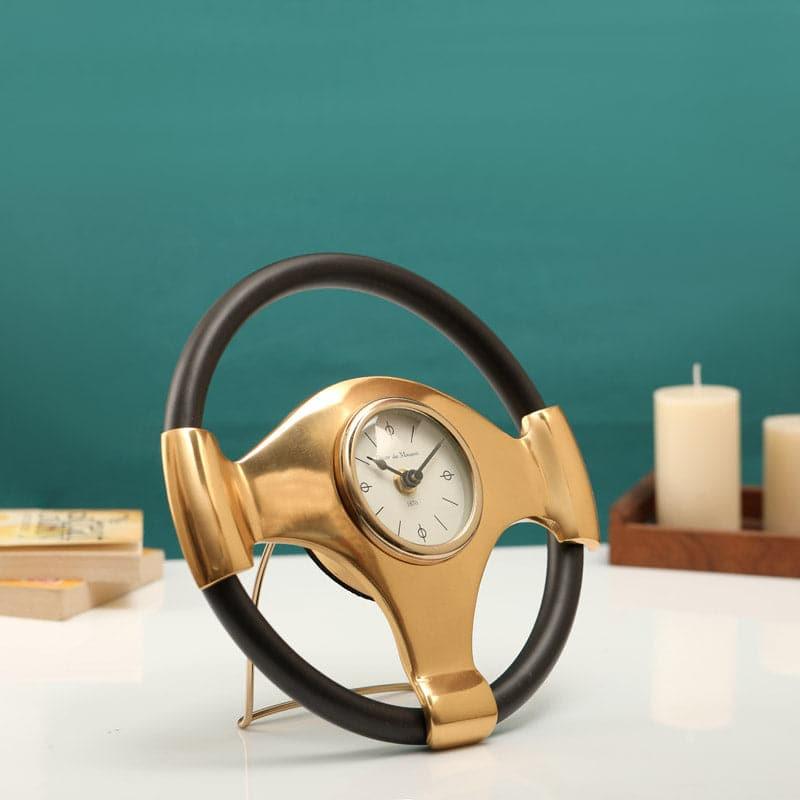 Buy Steering Show Table Clock - Gold Table Clock from Vaaree