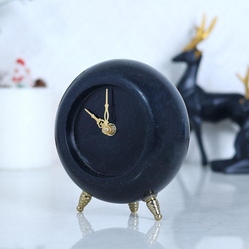 Buy Table Clock - Tisora Marble Table Clock - Black at Vaaree online