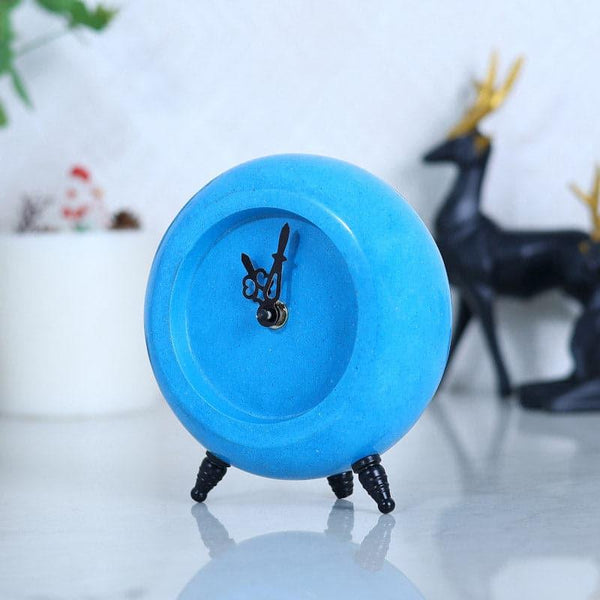 Table Clock - Tisora Marble Table Clock - Blue