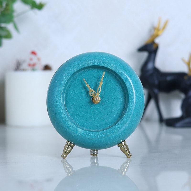 Buy Tisora Marble Table Clock - Turquoise Table Clock from Vaaree