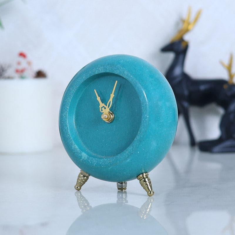 Buy Tisora Marble Table Clock - Turquoise Table Clock from Vaaree