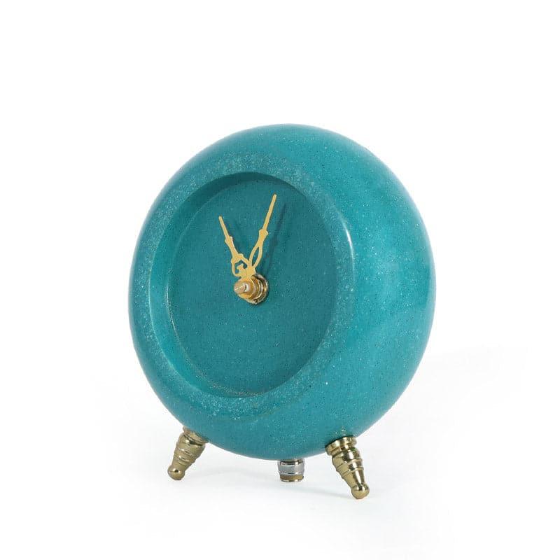 Buy Table Clock - Tisora Marble Table Clock - Turquoise at Vaaree online